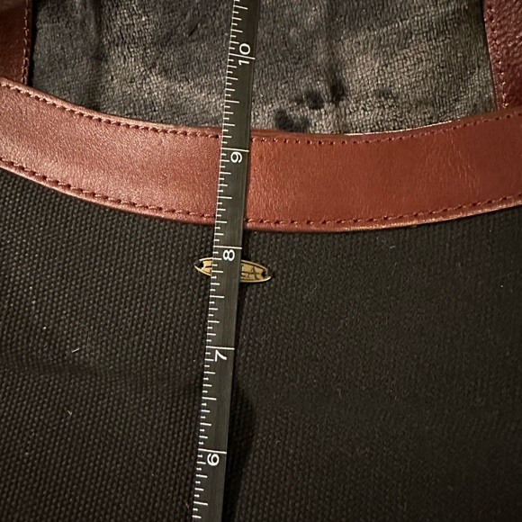 Scala Embroidered Twin Palms and Pineapple Black with Brown Leather Trim Handbag - Picture 14 of 15